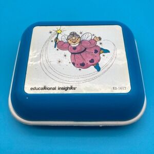 Vtg 1990s Educational Insights Fairy Godmother Rubber Stamp EI-1617 Blue Case